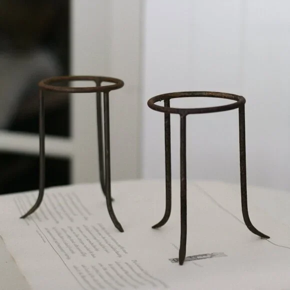 Brutalist Pair of Wrought Iron Plant Stands - Picture 4 of 6